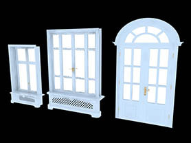 3d window model - Arched Window 011