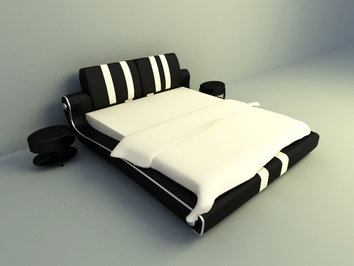 3d model bed free download, fully cushion material bed modern design