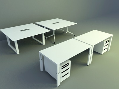general office table with solid white color 