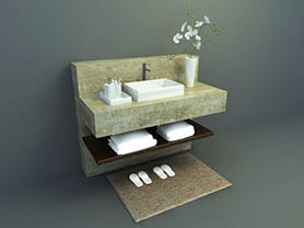 bathroom accessories 3d model free download - sink with stone cabinet 001