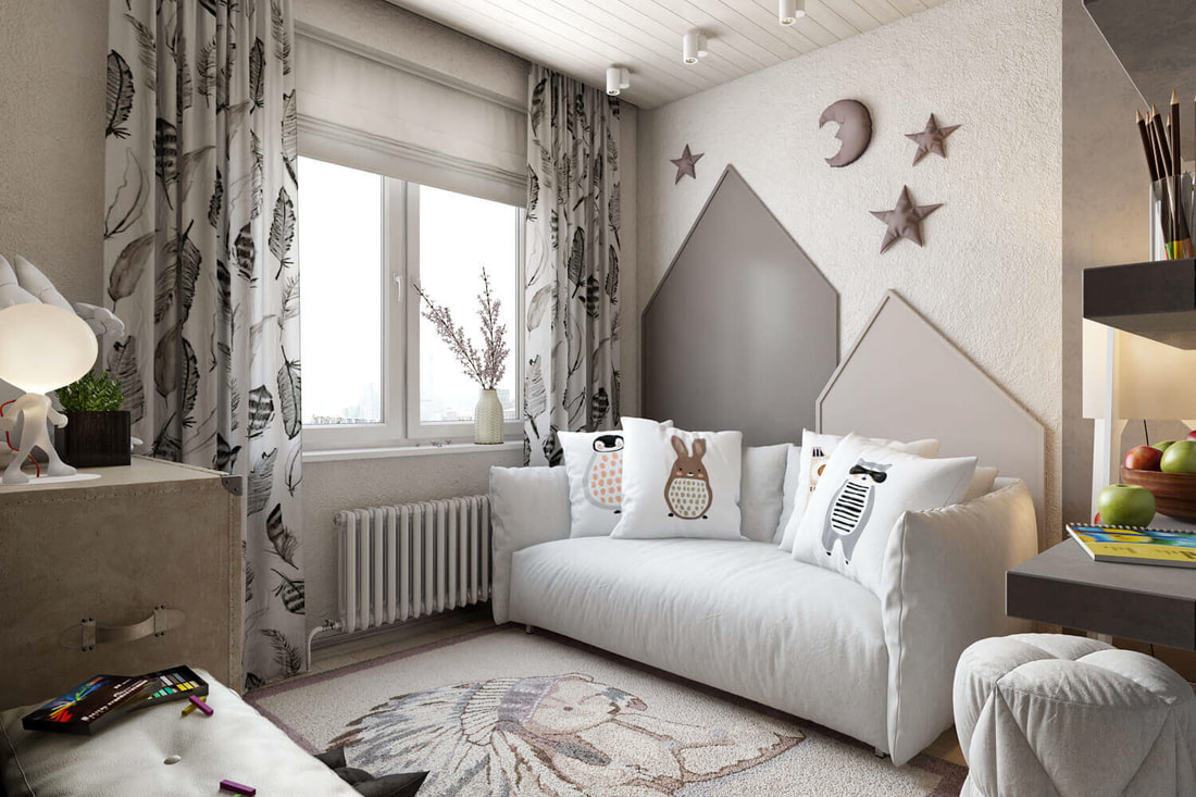 kids bedroom with galaxy concept design on all3dfree A view