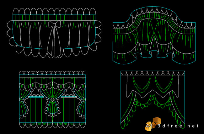 curtain cad blocks - swags and valances 7