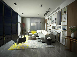 3d interior scene cozy concept living area