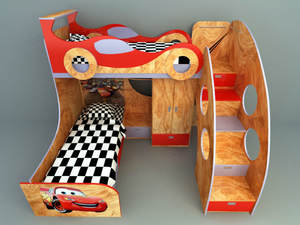 kids double bed with race car concept design 2018