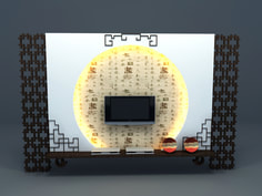 tv wall panel with chinese culture design 