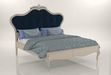 3d model french king bed with blue cushion design 2019