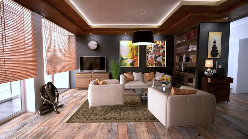 living area design with "brown texture" concept