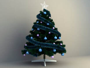 christmas tree blue color display