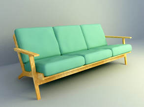 3 people wooden & simple sofa design