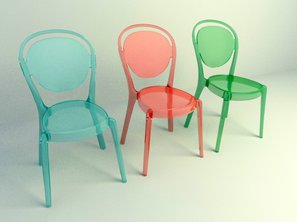 simple plastic chairs design 3d models
