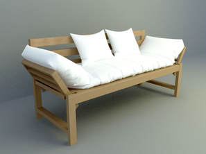 3 people wooden simple sofa design download