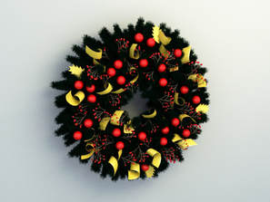 wreath decoration 3d model for xmas 