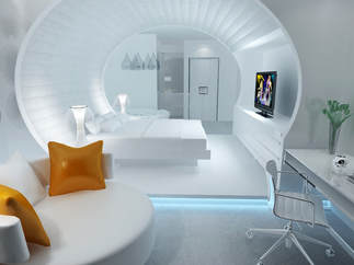 3d models scene hotel room Space capsule concept design 2018