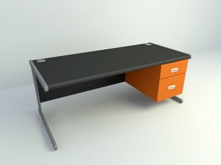 Black office desk design