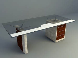 modern office table with modern glass design