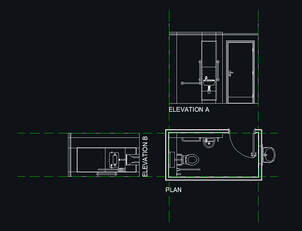 Bathroom Elevation & Layout plan 1​  Cad block