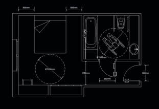 autocad blocks Bedroom & Bathroom layout plan