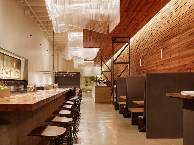 restaurant style with " wood of abstract" concept