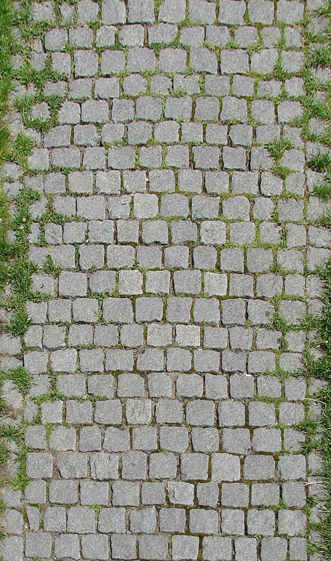 Stone floor texture seamless - Ground with grass 011