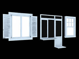 window 3d model free download - Cottage and Slide Window 002