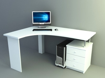 modern computer table with low cabinet design