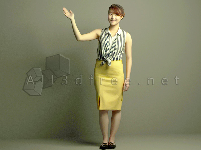 Modern Korea woman - 3d models download