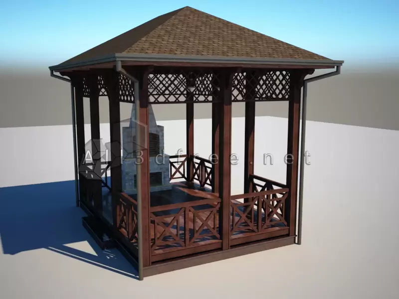 11 Chinese pavilion free 3d model