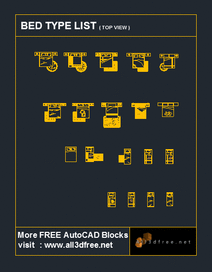AutoCAD Block Beds Collection 2
