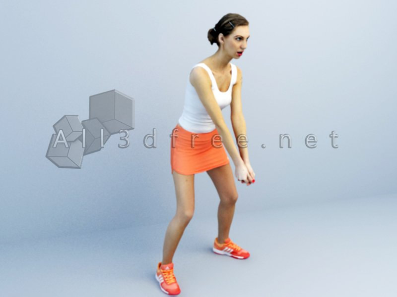 3d Model Collection 2023 - 3d character female playing volleyball