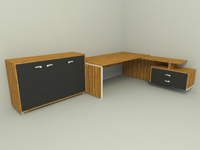 office table with low cabinet design