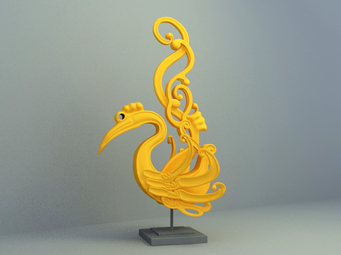 display decoration model , gold bird deco display design