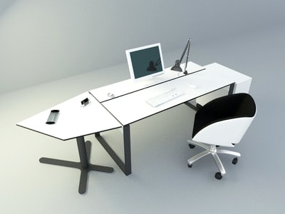modern office table with sofa chair