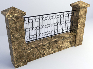 free 3D Model garden fence design download