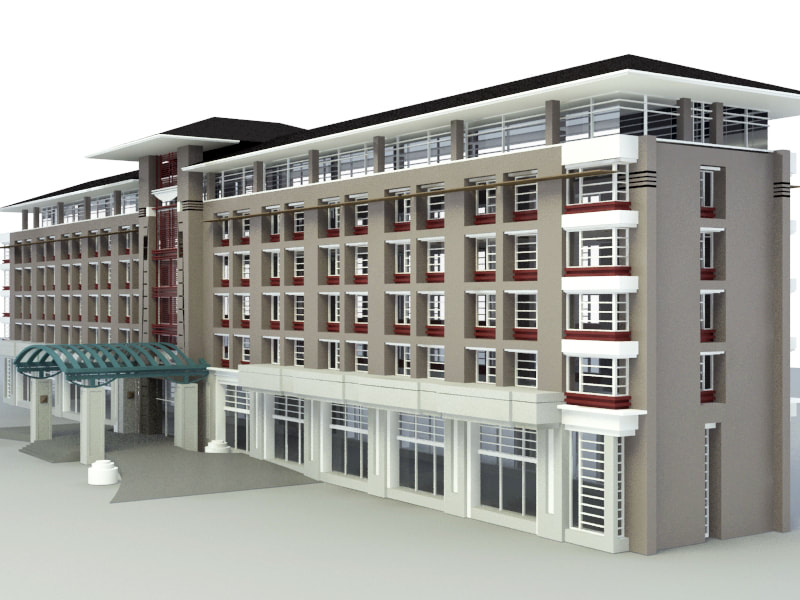 3d building models - office building
