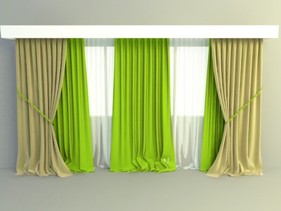 3d curtains model - elegant Curtains 009