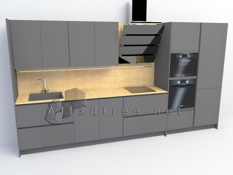 3d Model Collection - Modern kitchen cabinet 012