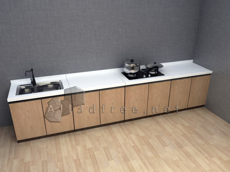 3d Model Collection - Modern kitchen set 011