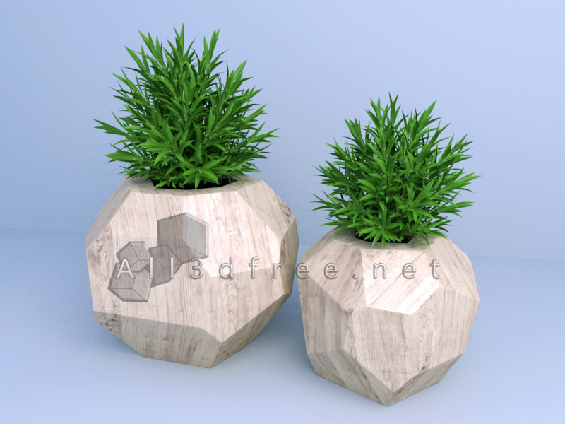 free 3d model collection - Modern Potted plants 004