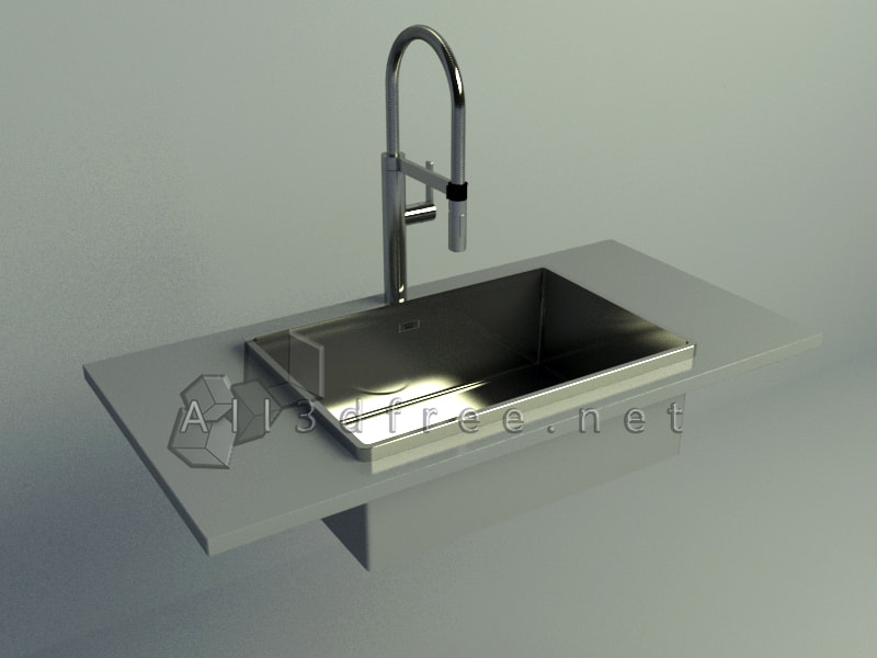 free 3d model collection - Washbasin 009