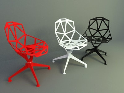 3d model of chair 005 - plastic armchairs