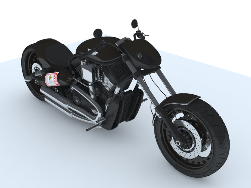 3d model of motorcycle - black chopper