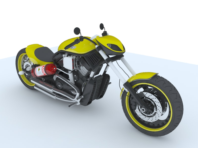 3d model of motorcycle - chopper