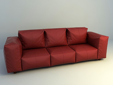 3d model of sofa 002 - 3 seater sofa design