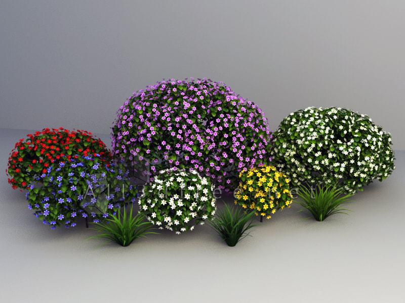 free 3d model collection - Shrub plants 002
