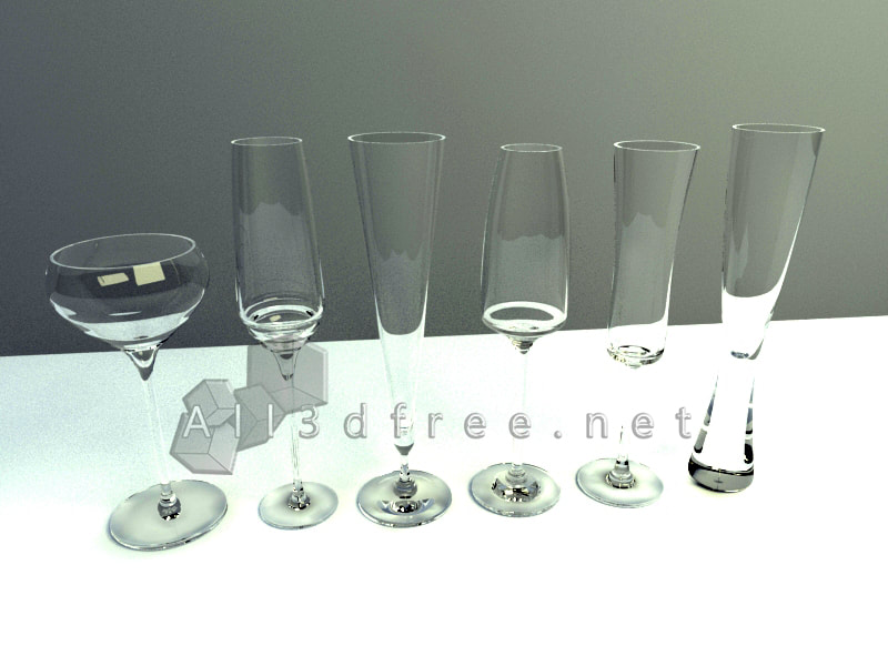 free 3d model collection - Wine glass collection 001