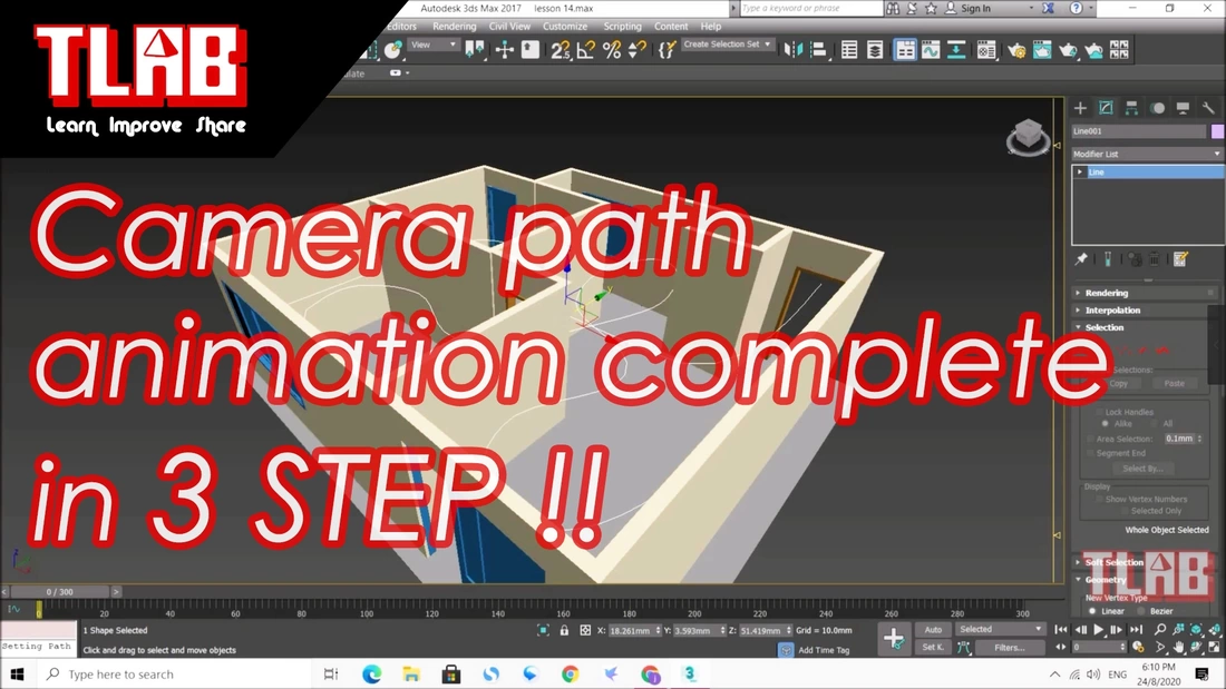 3ds max tutorial beginner - Camera path animation set up