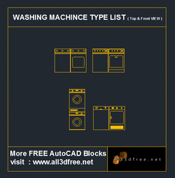 autocad blocks washing machince collection free download