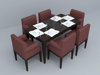 3d model dining set design