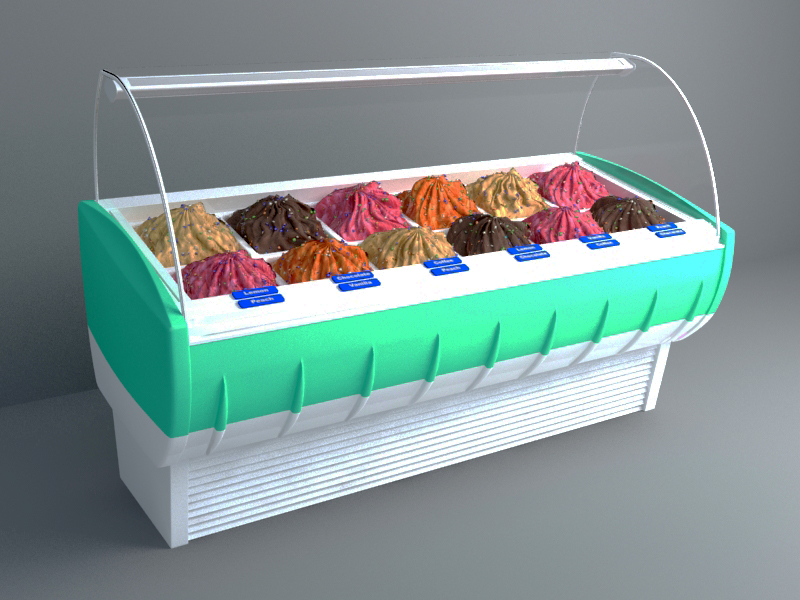 Ice Cream Freezer 3D Model Free Download