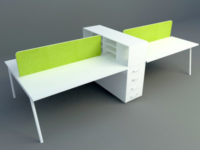 simple office working table 4 seat design